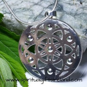 Chakra Life Wheel Gemstone Silver Pendant