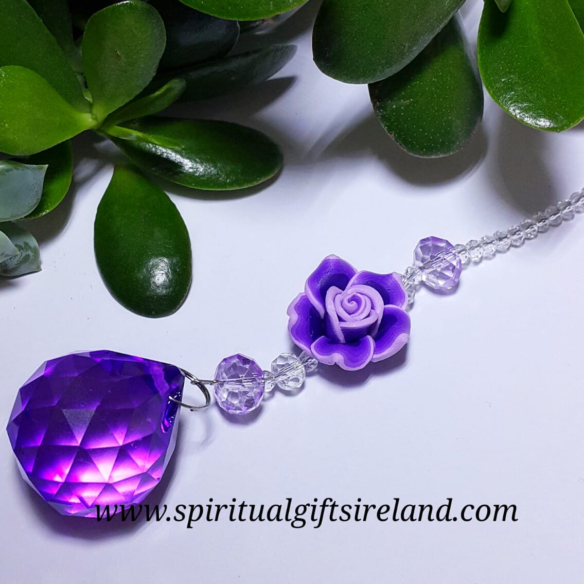 Crystal Suncatcher Purple Flower