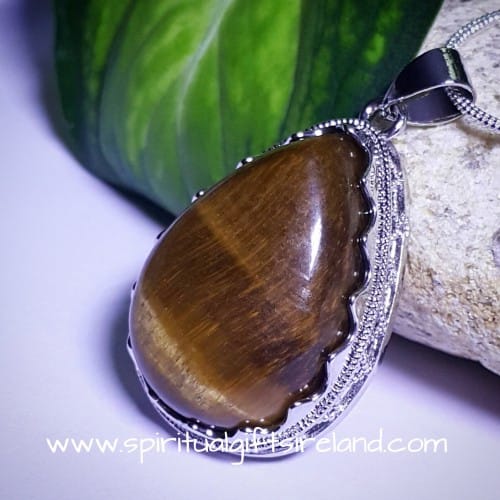 Tigers Eye Silver Necklace