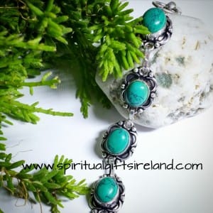 Turquoise Handcrafted Gemstone Bracelet Sterling Silver