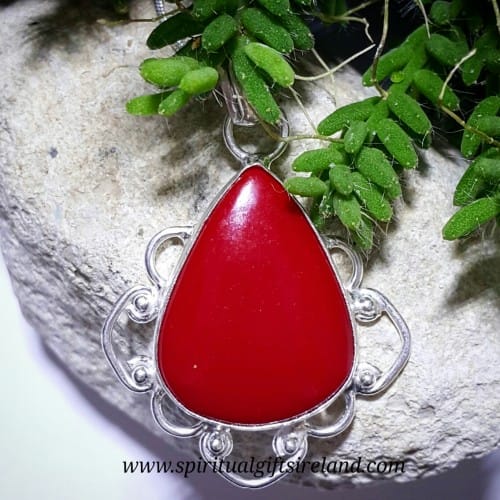 Red Coral Necklace 925 Silver