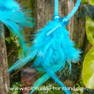 Turquoise Blue Fluffy Feather Dreamcatcher