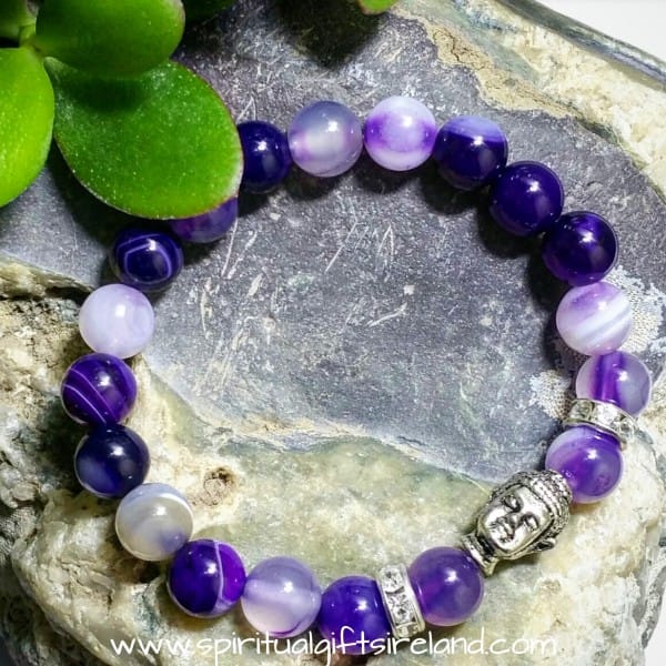 Purple Agate Buddha Bracelet