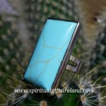 Howlite Rectangle Cable Adjustable Ring main image 0