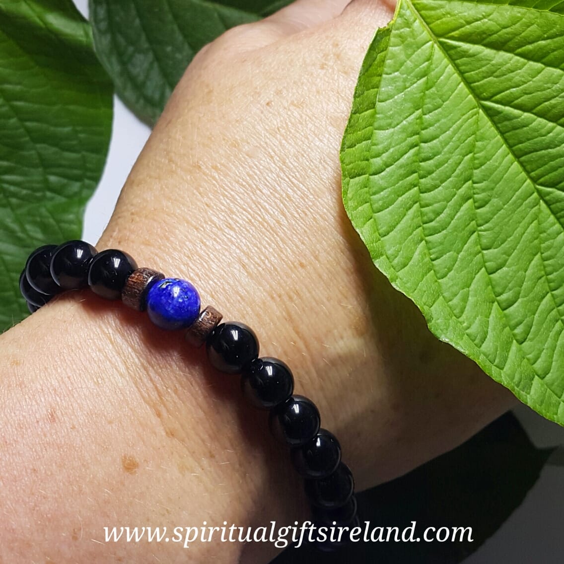 Black Onyx Bracelet With Lapis Lazuli