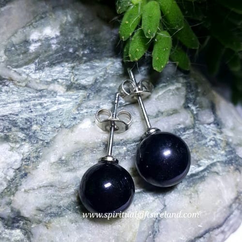 Black Obsidian Stud Earrings Small