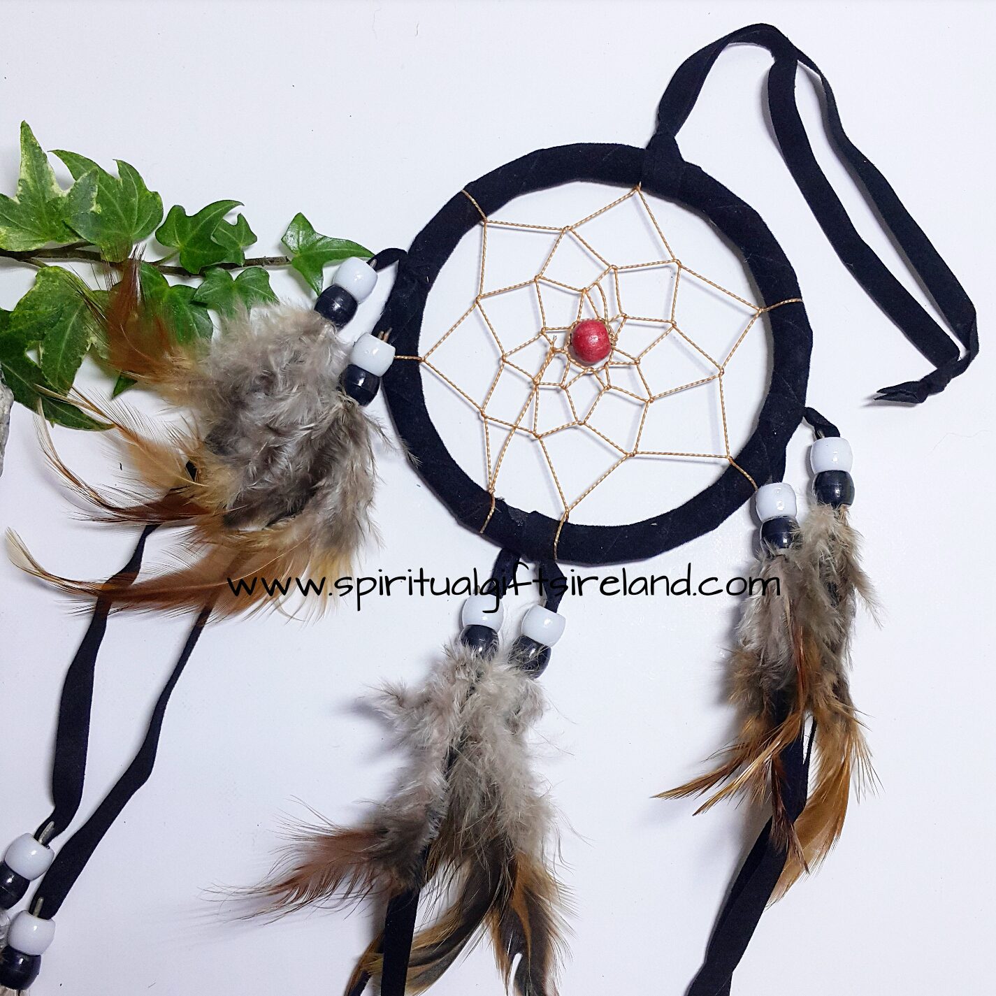 Dreamcatcher Black Fluffy Feathers With Beads